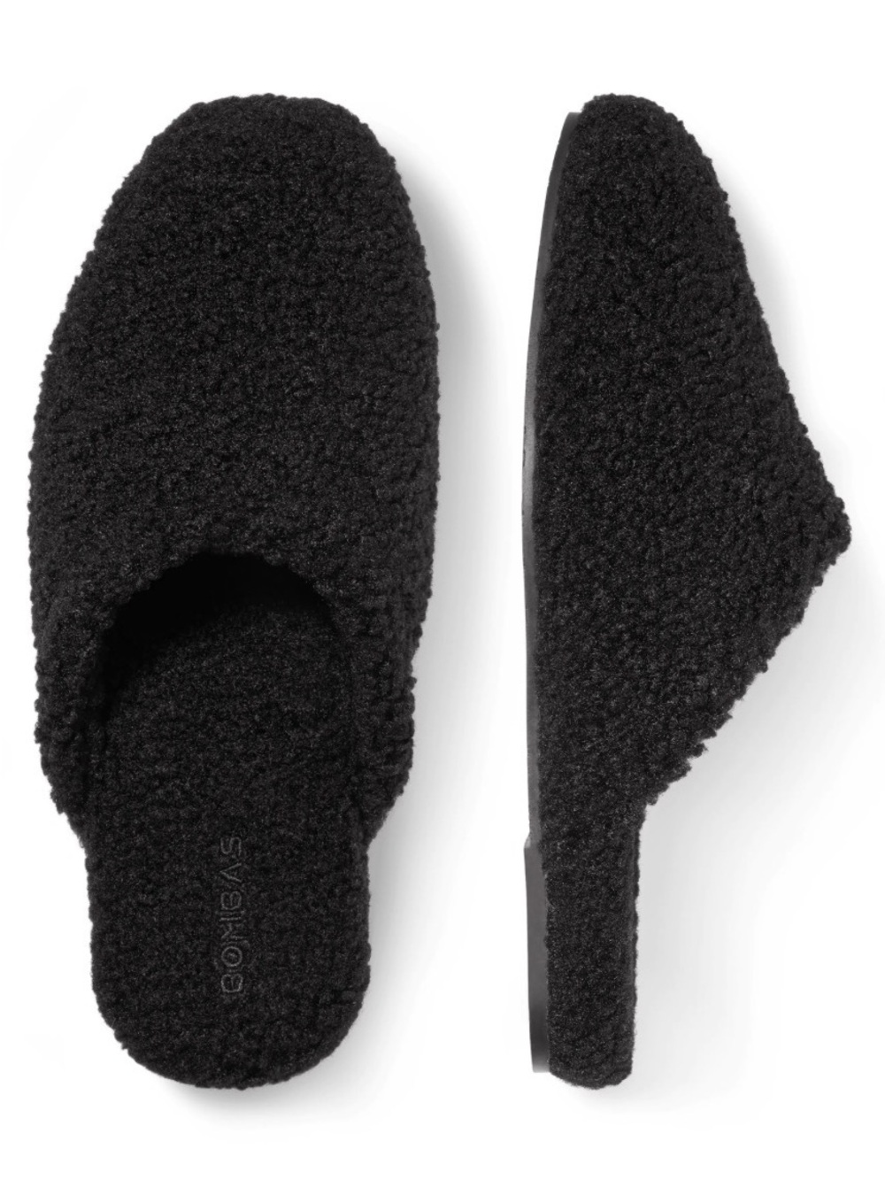 Bombas Black Sherpa Slip-On Mules